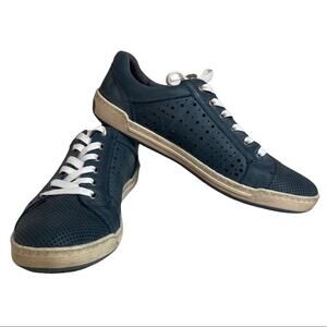 Biza Horizon Full Grain Leather Sneakers Denim Blue Sz EUR 40